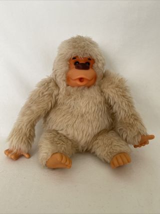 Russ Berrie 8” Vintage Gonga Cream Thumb Sucking Monkey Stuffed Animal Plush Toy
