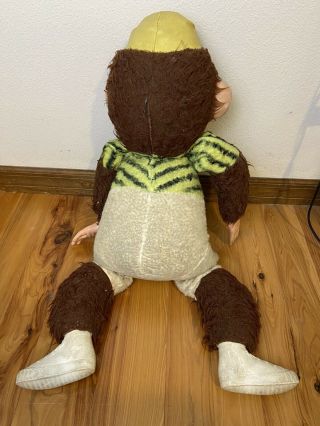 Vintage My Toy Rubber Face Monkey Big Plush Stuffed Brown 34” 1961 RARE 3