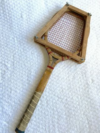 Old A G Spalding Top Flite Open Throat Wood Tennis Racket Racquet Seaway Press