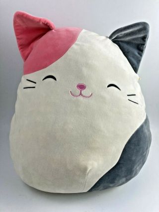 Large Squishmallow Karina The Pink Gray Cat 16 " Plush Pillow Soft Squeeze Pet