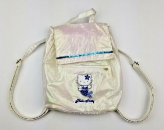 1999 Hello Kitty White Pearl Nylon Backpack Sanrio Smiles