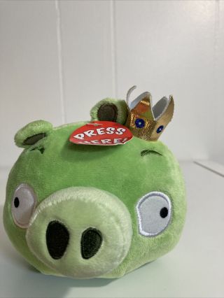 Angry Birds King Pig Green Piggie 5 " Plush Stuffed Animal Doll With Sound