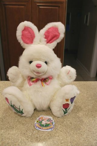Tb Trading Bunny Rabbit Plush Hoppy Hopster Easter Pastel Flowers Vtg Dandee 21 "
