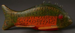 Vintage 6 " Sunfish Ice Fish Spearing Decoy Folk Art Fishing Lure