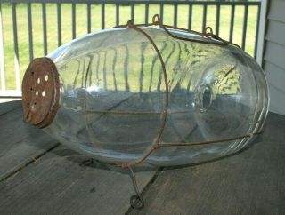 Antique Glass Unmarked Minnow Trap