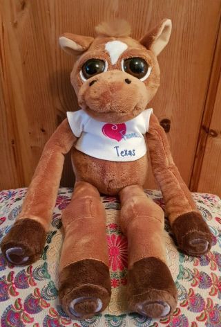 The Petting Zoo Love From Texas Big Eyes Horse Soft Plush Stuffed Animal Toy 18 "