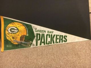 Nfl - Green Bay Packers Pennant Flag Autograph Packers - Vg -