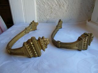 French Antique Curtain Tiebacks A Pair Ornately Gorgeous Patina Bronze