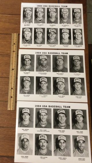 Rare 1984 Usa Olympic Baseball Team Photos - Mcgwire Larkin Snyder Etc