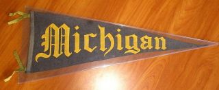 Rare Vintage Mid - Century University Of Michigan Wolverines School Pennant 30 "