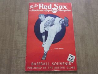 1946 Boston Red Sox American League Champions Year Book With Poster