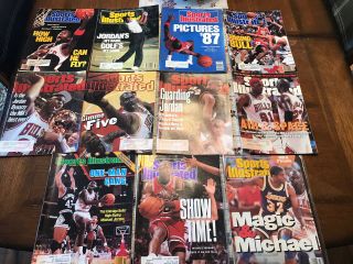 11 Sports Illustrated Magazines Michael Jordan Cover Chicago Bulls 1986 - 1997