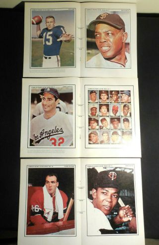1964 Book Cover Set (3) Bart Starr Willie Mays Jim Brown Mantle Koufax Mays Kemp
