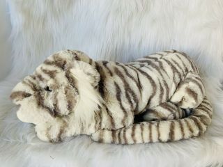 Jellycat Sacha Snow Tiger Large 18 " Gray White Striped Plush Stuffed Soft