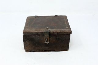 Antique Old Collectible Hand Carved Wooden Tribal Merchant Box Money Box