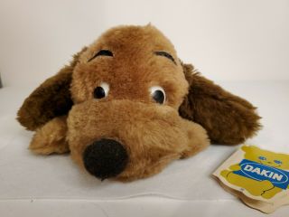 Vtg 1973 Dakin Drooper The Dog 12 " Plush Stuffed Animal Brown Chocolate With Tag