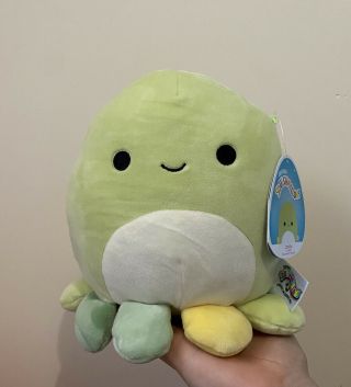 Squishmallow Jonny The Octopus Green Kelly Toy Bnwt Wave 5 Rare 7.  5 Inch