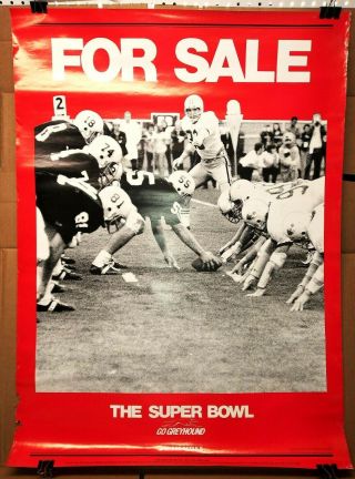 Rare Greyhound Bus Travel Poster - Bowl 1978 Football Nfl Broncos Cowboys