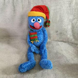 Sesame Street 24” Grover Blue Plush Stuffed Animal Winter Hat Scarf