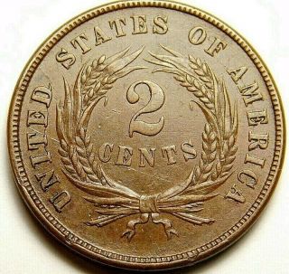 Usa: 1865 Two Cents Civil War Era.  Unc Brown R8 - 54 - 528