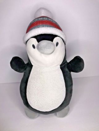 Squishmallow Kellytoy Hug Mees 17 " Robbie The Penguin Hat Sparkly Belly