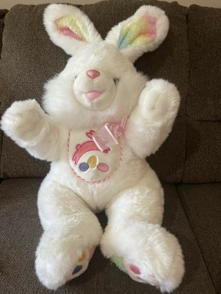 Dan Dee Hoppy Hopster Easter Bunny Rabbit Plush White Rainbow Feet Ears 24 " Tlc