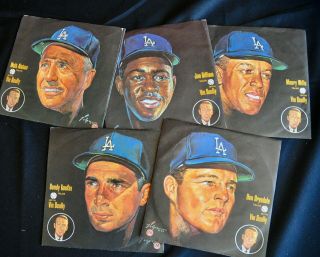 1966 Union 76 - 5 Record Set - Los Angeles Dodgers Koufax,  Drysdale,  Sutton