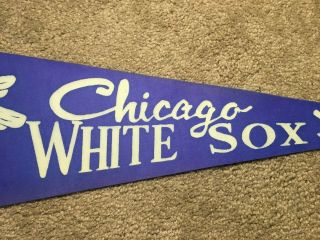 Vintage 1950’s Chicago White Sox Baseball Pennant Full Size with Tassels NOS 3