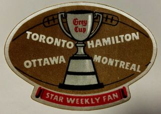 1950 Toronto Star Weekly Cfl Grey Cup Fan Patch Canadian Football League