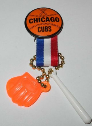 1945 Baseball Chicago Cubs World Series Crossed Bats Wrigley Field Button Pin