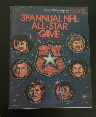 1978 Nhl All - Star Game Program Buffalo Sabres Host Team