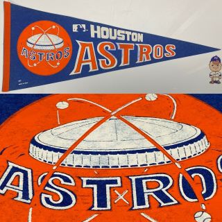 Vintage Houston Astros Baseball Pennant Texas Banner 12x29.  25 Inch