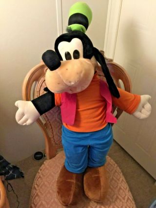 Disney World Disneyland Parks Jumbo Large 40 " Goofy Plush Stuffed Great Cond