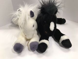 Animal Alley Toys ' R ' Us White & Black Horses Plush 12 