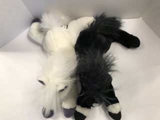 Animal Alley Toys ' R ' Us White & Black Horses Plush 12 