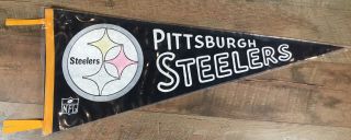 Vintage Pittsburgh Steelers 30”x12” Pennant 1960’s Rare