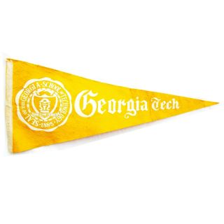 Vtg Georgia Tech University College Football Yellow Jackets Pennant 28.  5 " Flag