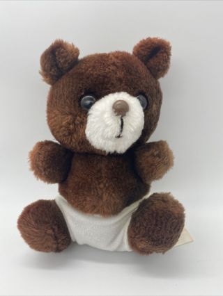 Vintage Russ Berrie Potty Baby Bear 616 With Diaper Plush Toy 7” Li’l Stinker