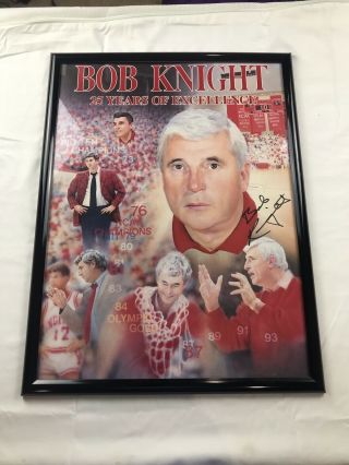 Autographed Bob Knight Artwork 25 Years Of Excellence Mid - America Numbered