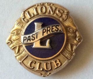 Lions Club Pin Past President 10k Gold