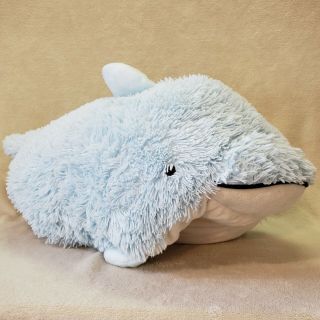 Pillow Pets Dolphin Plush Light Blue Jumbo 24 " L 18 " W Stuffed Animal Xl