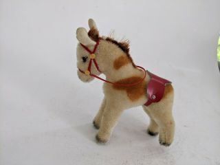 Vintage Steiff Donkey /horse / Pony Red Leather Saddle 6 " Tall No Tags