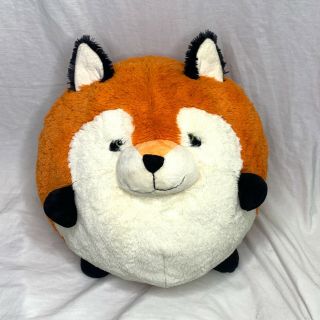 Squishable 15 " Round Red Orange Fox Plush Pillow Animal Toy