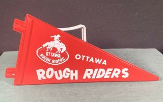 Vintage Cfl Ottawa Rough Riders Rare Canadian Football League Pennant Plastic