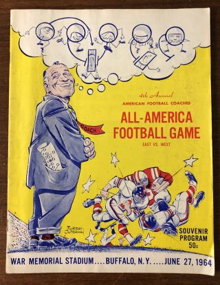Rare 1964 Buffalo War Memorial Stadium Coaches All America Football Program