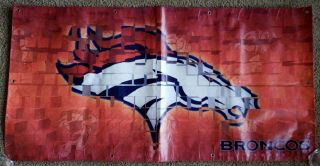 Denver Broncos 1990s Nfl American Football Horse Logo Vinyl 46x24 " Banner Fn