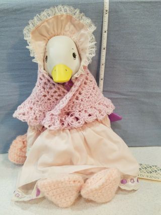 Vintage Country Kins Porcelain Doll Denise Duck Goose Shawl Booties Easter