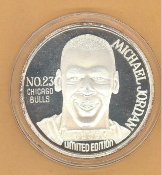 Michael Jordan Chicago Bulls One Oz.  999 Silver Coin Limited Edition Rare L@@k