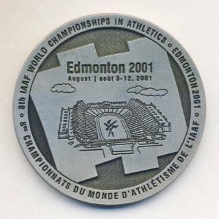 2001 World Championships In Athletics Participant Medal Edmonton Canada