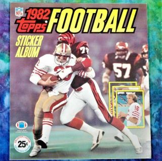 1982 Topps Football Sticker Album (empty) And 49 Packs Of Stickers